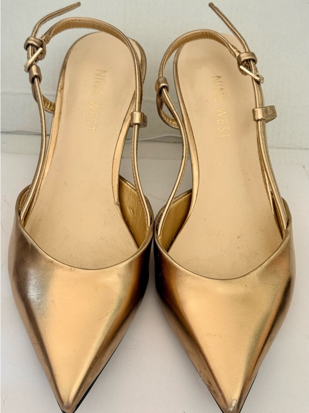 ✨ Nine West Gold Slingback Heels – Size 5M – Elegant & Chic ✨